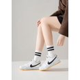 thumbnail image 5 of Womens Crew Socks Cushioned Cotton Striped Quarter Socks Vintage Retro Running Socks 6 Pairs, 5 of 12