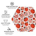 thumbnail image 4 of Pofeuu Hand Drawn Tomatoes Print Leather Coasters Set of 6, Round Cups Mugs Mat Pad for Home Kitchen Heat Resistant Drink Coasters,Hexagon, 4 of 7