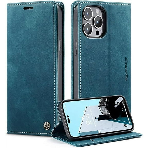 CASE ME For iPhone 14 Pro Max 14 13 12 11 Pro Max/SE 2022/SE 2020/ 7 8/Xs Max/XR/X/Xs Case Flip Leather Wallet Shockproof Phone Cover