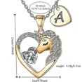 thumbnail image 3 of Europe And The United States 26 Letters Color Zircon Copper Material Love Pendant Children Gift Unicorn Necklace--Rose Gold A-Model code21758 Rose Gold A, 3 of 5