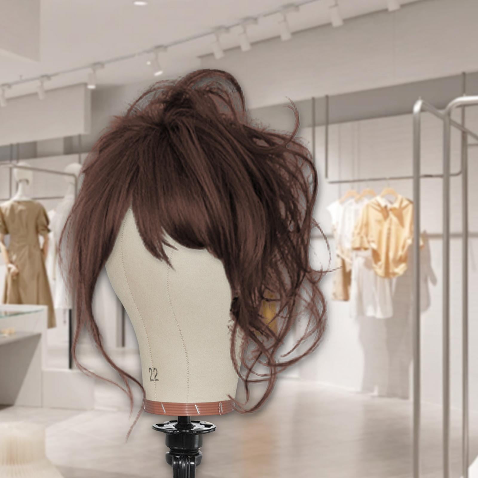 Dualoai Canvas Mannequin Head Compact with Mounting Holes for Making s, Scarf, Beauty 22inch