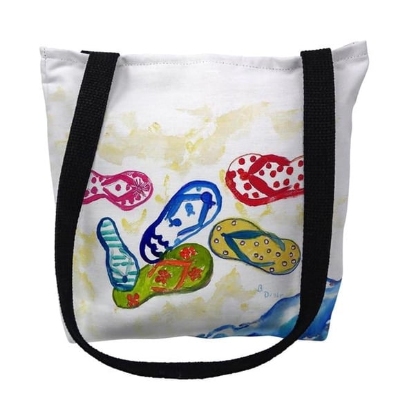 Betsydrake TY154G 18 x 18 in. Six Flip Flops Tote Bag - Large