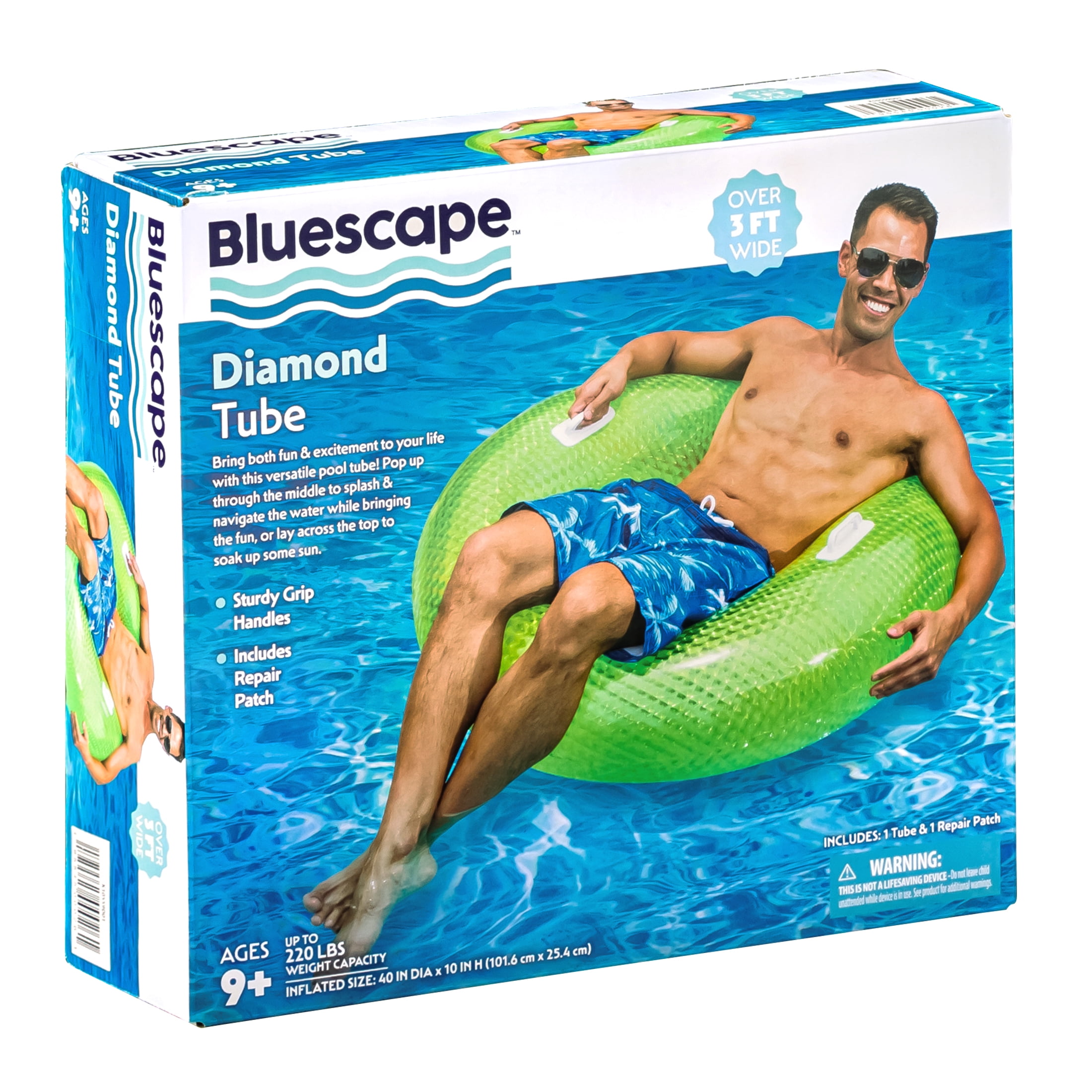 Bluescape Green Diamond Sparkles Inflatable Tube Pool Float