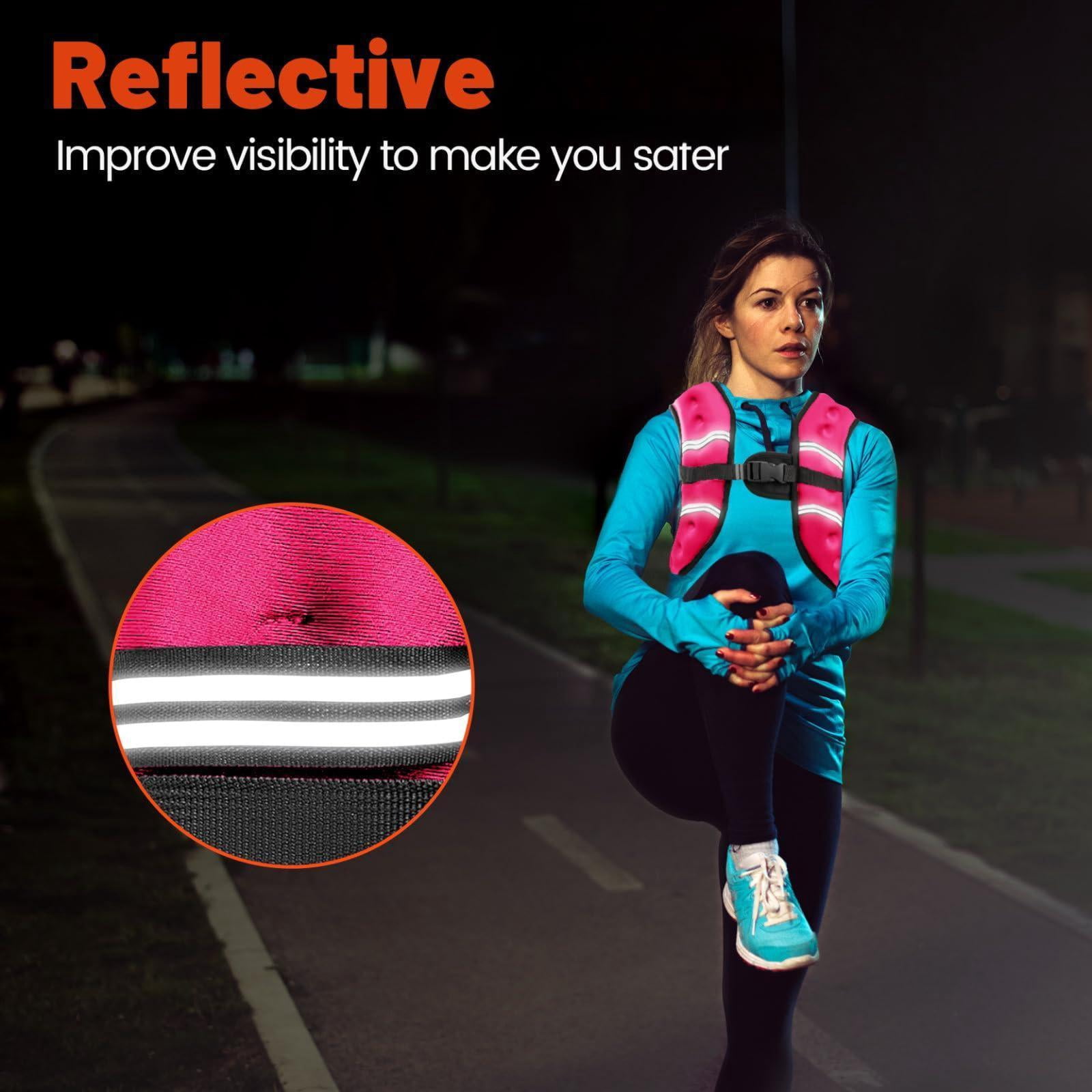 Pink 8 Lb Weighted Vest for Strength Running Workout Jogging Walking