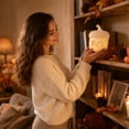 thumbnail image 5 of QLUEWX White Resin Acorn House LED Night Light, Hollow Carved Mini Cottage Lamp, Warm Glow Tabletop Ornament for Fall Harvest Halloween Bedroom Mantel Window Farmhouse Home Decor, 5 of 9