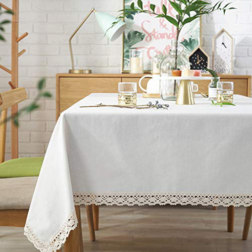 Table cover tablecloth wood grain cotton linen fabric Vintage kitchen Multisize 