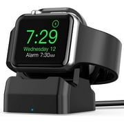 Charger Stand for Apple Watch, Charging Cable Included, Strong Magnetic Built-in, Support Nightstand Mode, Compatible with Apple Watch Series 7/6/5/4/3/2/1/SE/Sport/Nike+/Hermes/Edition (Black)