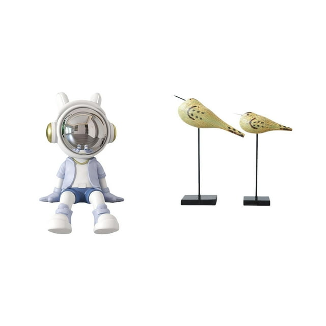 Figura de escritorio,Estante con estatua de astronauta para decoración de oficina y hogar,Figura decorativa de escritorio de resina para decoración del hogar,Estatuas de pájaros,Estatuas de