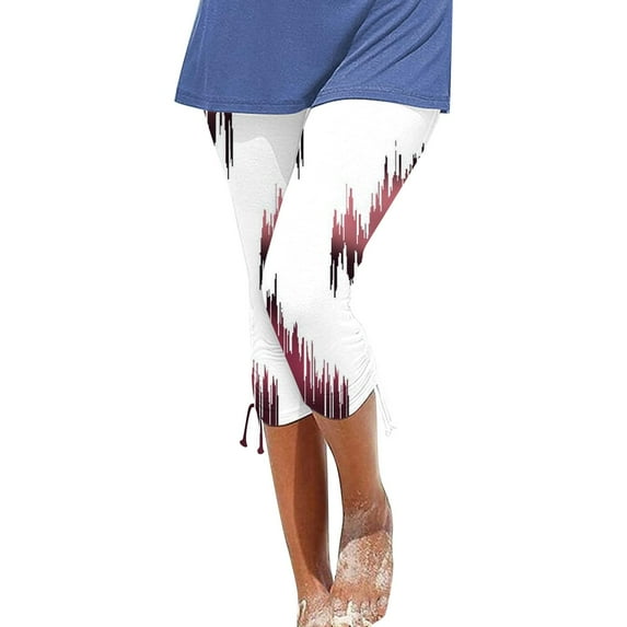 Eashery Straight Leg Pant for women Casual High Waisted Athleisure Pant Wide Leg Linen Pants for Women (Print Color,White,XXL)