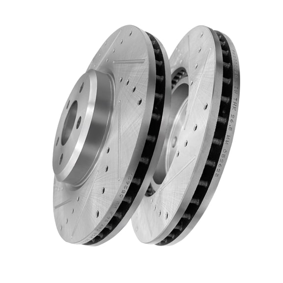 Front Drilled Slotted Disc Brake Rotors For 2009-2020 Dodge Challenger