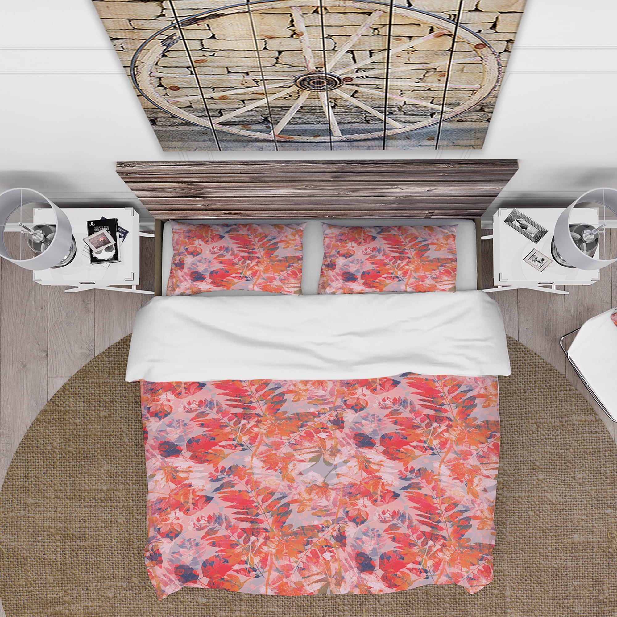 Designart 'Superimposed composition of herb, flowers and leaves' Floral Duvet Cover Set