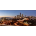 thumbnail image 2 of Probst, Greg 14x8 White Modern Wood Framed Museum Art Print Titled - Downtown Seattle skyline in the evening light-Seattle-Washington State, 2 of 4