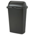 Sterilite 13 Gal. Roll Top Wastebasket Plastic, Black, Set of 4