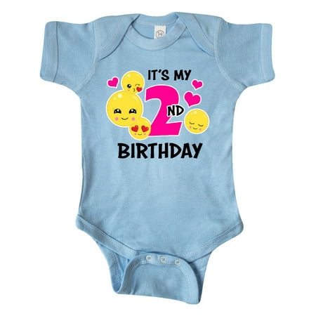 

Inktastic Its My 2nd Birthday with Emojis Gift Baby Girl Bodysuit