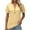 Yellow, variant on MIXUE Womens Summer Tops Summer Solid Color Fashion Casual Button V Neck Short Sleeve Pullover Tee Shirts Activewear,Green,XXL