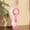 Pink, variant on ChicYu USB Rechargeable Handheld Desktop Fan Detachable Base Three Speed Portable Mini Cool Device Summer Travel Office Desktop Fan