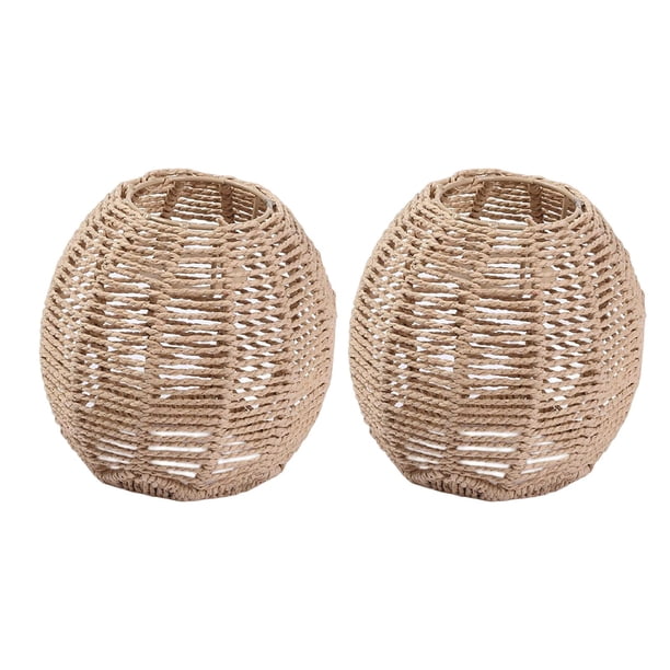 2 Pantallas De Lámpara Colgante De Ratán Tejido Para La Decoración Del Dormitorio Del Hotel De La Isla De La Cocina