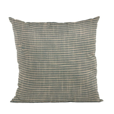 Plutus 24" x 24" Simple Stripe Luxury Throw Pillow in Blue