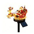 thumbnail image 3 of Solar Powered Santa & Golden Reindeer Sleigh Garden Stake Light, LED Illuminated Christmas Ornament for Lawn Backyard Porch Festive Night Display, 3 of 7