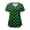 AG, variant on St Patricks Day Shirt Women Shamrocks Printed V Neck Short Sleeve Nursing Uniform Scrubs Shirts with Pockets (Gold, L)