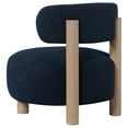 thumbnail image 5 of Modern 1pc Boucle Blue Fabric Upholstered Barrel Back Accent Chair Armchair Round Seat Slim Barrel Backrest, 5 of 11