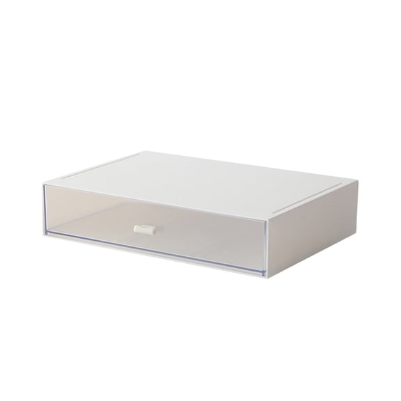 SouMaox Desktop Stationery Storage Box Transparent Visible Drawer Stackable Desktop Organizer Tidy Workspace for Office Dressing Table