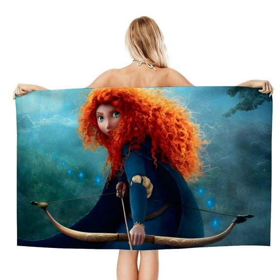 Brave Princess Merida Beach Towel, 30.7x51 inches Oversized Microfiber, Soft, Quick Dry, Sand Free, Ideal for Bath, Pool, Travel, Gifts for Men, Boys, Teens
