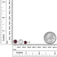 thumbnail image 6 of Gem Stone King 14K White Gold Red Rhodolite Garnet and White Lab Grown Diamond Removable Earrings Jackets for Women | 2.48 Cttw | Gemstone January Birthstone | Round 6MM, 6 of 6