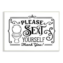 Stupell Industries Seat Yourself Vintage Style Bathroom Toilet Design Graphic Art Unframed Art Print Wall Art, Design by Lettered and Lined