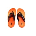 thumbnail image 2 of U.S. Polo Assn. Adult Men Premium Contoured Sporty Thong Sandal Flip Flop Water Friendly Halloween Edition or Winter Blue (Halloween Edition Orange, Size SMALL), 2 of 5