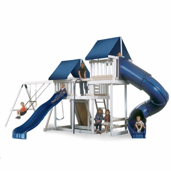 Kidwise Monkey #3 White and Sand Swing Set
