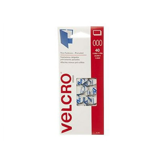 VELCRO Thin Fasteners - Prématuré - Fermeture Auto-Adhésive à Boucle et Crochet - Ovale - 0.51 in x 1.26 in - Blanc (pack de 40)