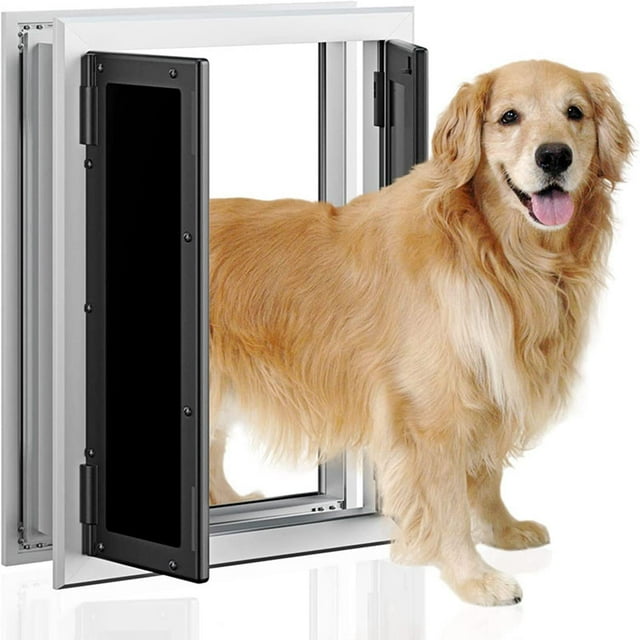 Porte d'Entrée, Grandes Portes pour Chien avec Cadre en Alliage d'Aluminium, Portes pour Chat Portes pour Animaux à Double Rabat Verrouillable, Porte Moustiquaire Porte pour Chien avec Rabat, Porte pour Chiot Portes pour Chat Intérieur Extérieur, Animal pour Chiens de Moins de 50 kg