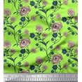 thumbnail image 2 of Soimoi Rayon Fabric Leaves & Rose Floral Printed Craft Fabric by the Yard 42 Inch Wide, 2 of 3