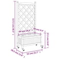 thumbnail image 2 of vidaXL Planter with Trellis and Wheels Brown Solid Wood Fir, 2 of 8