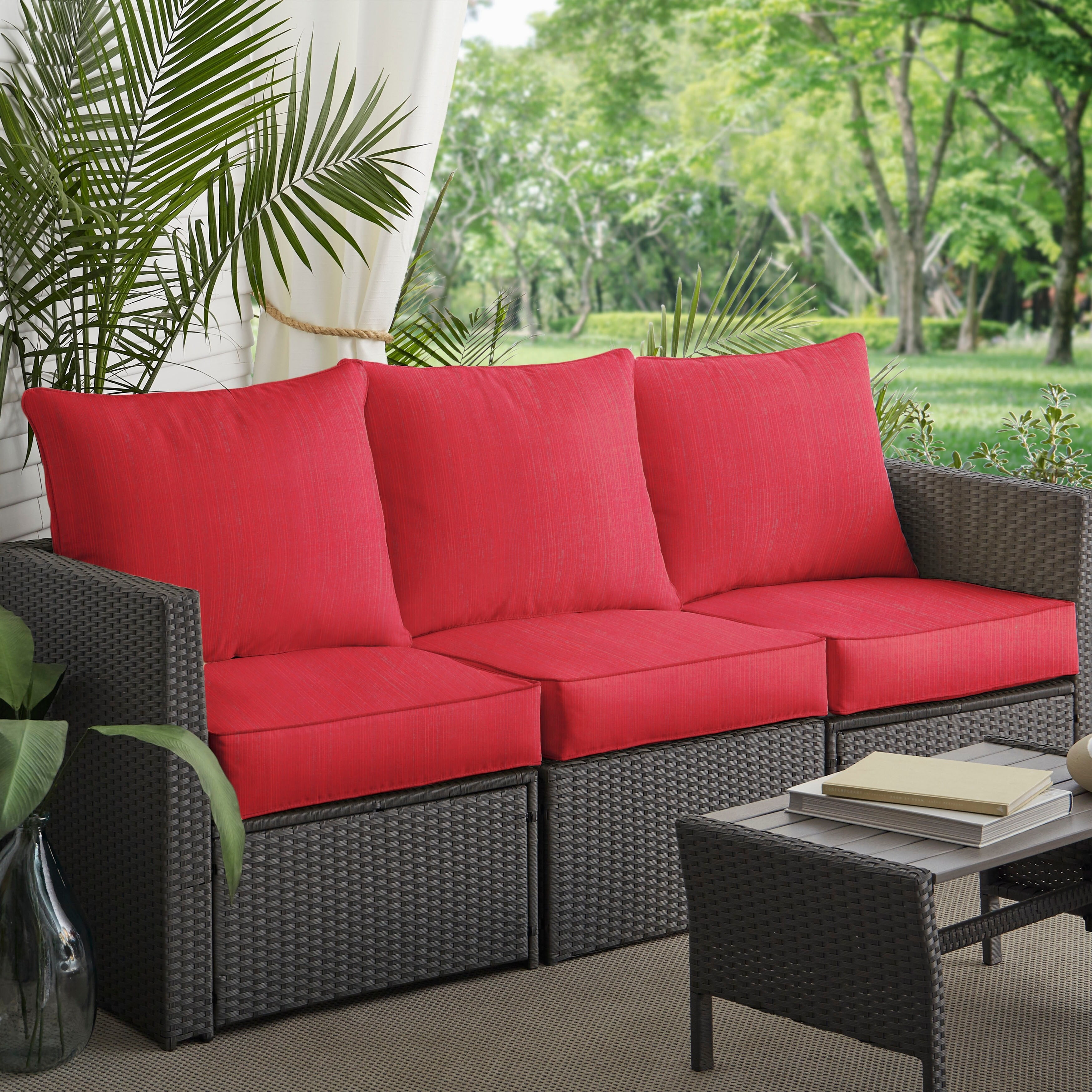 Humble and Haute Clara Indoor/ Outdoor Wicker Sofa Cushion Set made