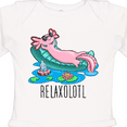 thumbnail image 4 of Inktastic Relaxolotl- Cute Axolotl on Summer Vacation Boys or Girls Long Sleeve Baby Bodysuit, 4 of 5
