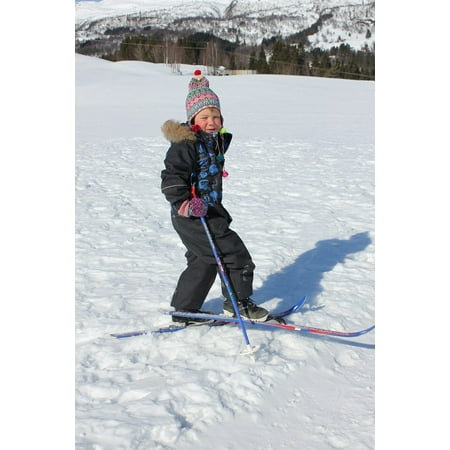 Canvas Print Cross Country Skiing Snow Ski Winter Children Stretched Canvas 10 x