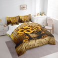 thumbnail image 3 of Homewish Rustic Sunflower 7 Pieces Bedding Comforter Set,Old Barn Door Full Bedding Set,Country Floral Fitted Sheet Flat Sheet For Girls Boys,Luxury Bedroom Decor Reversible, 3 of 8