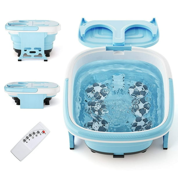 Gymax Portable Folding Foot Bath Spa Massager w/ Remote Control Timer