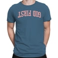 thumbnail image 2 of God First Inspirational Faith Men's Blue T-shirt, 2 of 3