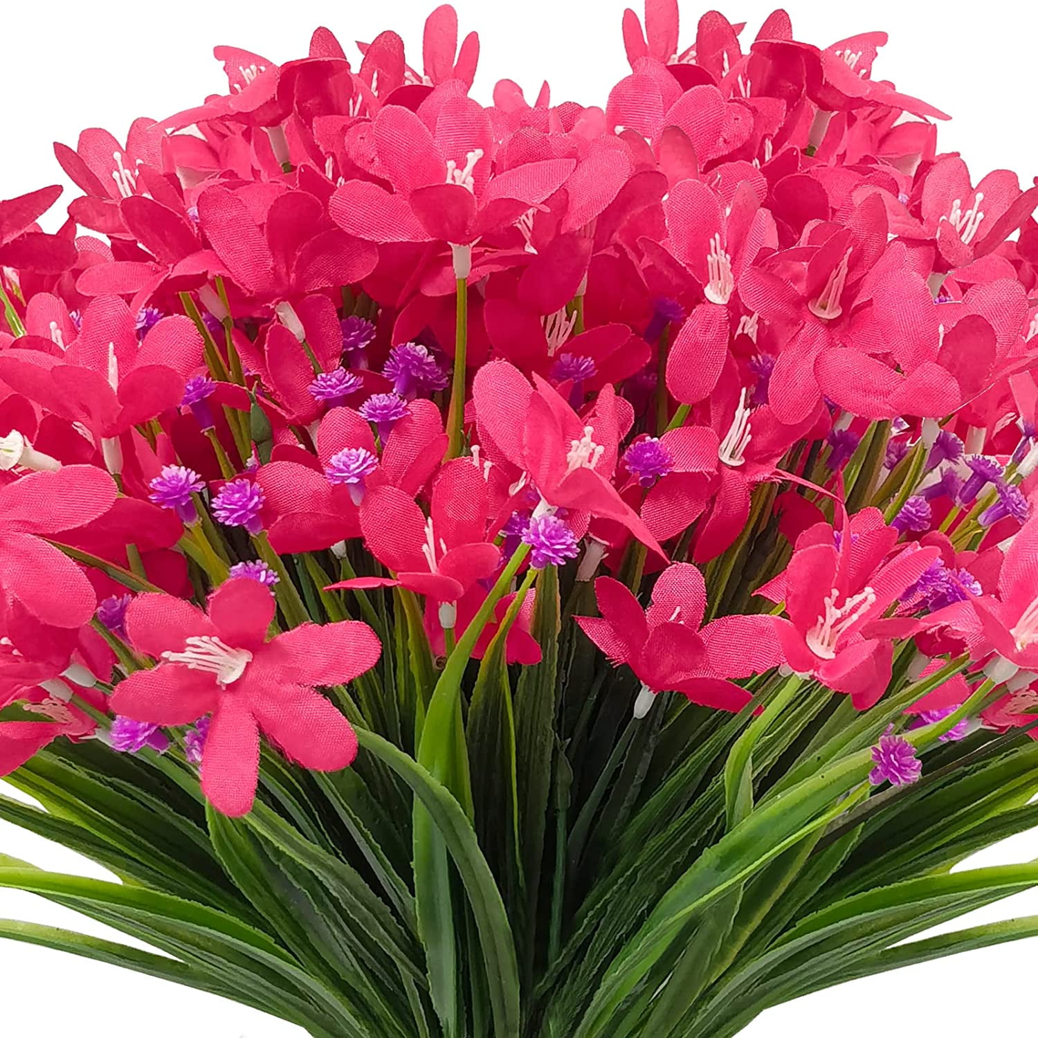 Zukuco 6PCS Artificial Flowers UV Resistant Fake Plants Outdoor Faux