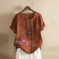 thumbnail image 3 of Camisetas de Manga Corta para Mujeres, Camiseta de Manga Corta Impresa Casual Hecha de 95% Poliéster 5% Spandex para Todas las Estaciones, Camisetas de Manga Corta para Mujeres, 3 of 5