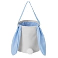 thumbnail image 2 of Ovzne Panier Rond en Coton et Lin avec Oreilles Longues de Lapin et Queue, Sac Cadeau de Pâques, Sac à Main, Panier de Rangement pour Œufs de Pâques en Solde, 2 of 6