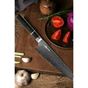 Kegani 8" Damascus Kiritsuke Chef Knife, Japanese 67 Layers VG-10 Knife, Ebony FullTang Handle Japanese Knife Sushi Knife Gyuto Knife