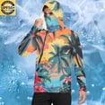 thumbnail image 2 of longantii Mens Sun Shirt Quick Dry Long Sleeve Pullovers with Mask Casual Breathable Hoodie Hawaiian Printed Hiking Running Swimming Shirts Summer Clothes White S, 2 of 5