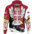 thumbnail image 2 of Sudadera con capucha con la bandera de Serbia impresa en 3D para hombres y mujeres, sudaderas con capucha informales con emblema nacional serbio, ropa de calle, 2 of 5