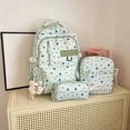 thumbnail image 6 of HJYCHN School Backpack for Boys Star Print 3Pc Set Daypack with Crossbody Pencil Case Charm Back to School Supplies for Kids Backpack for Girls Green, 6 of 7