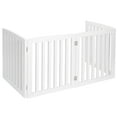 ZENSTYLE Freestanding Foldable Pet Gate, 4 Panels, Indoor Puppy Fence