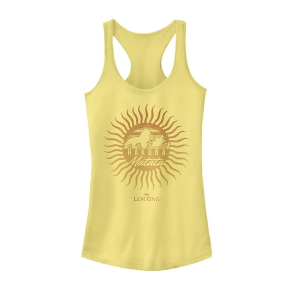 Junior's Lion King Hakuna Sunset Rays  Racerback Tank Top Banana X Large